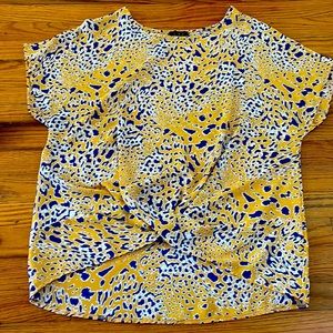 Cute blue and yellow/gold leopard top